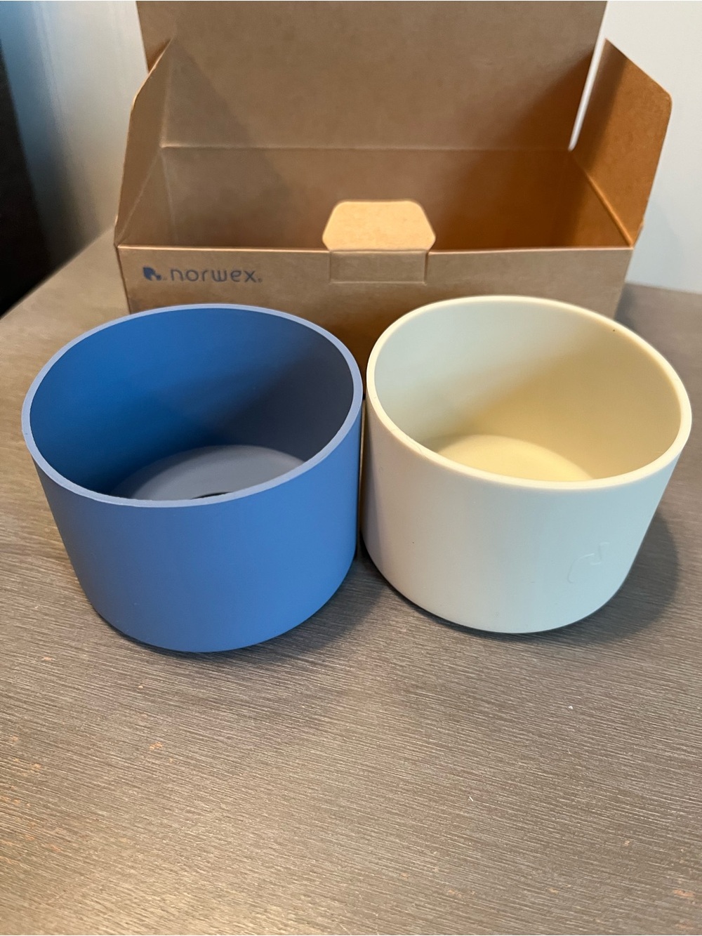 Norwex Silicone Cup Set — Blue & Cream Duo NEW